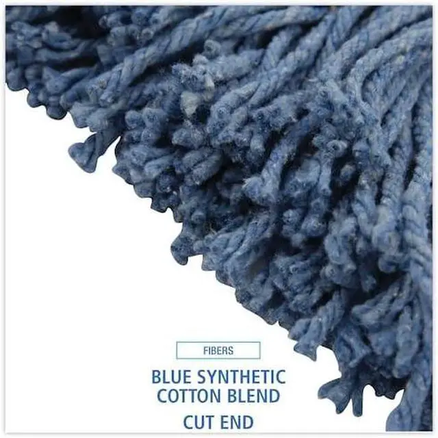 Alt view image 6 of 14 - Boardwalk Mop Head Standard Head Cotton/Synthetic Fiber Cut-End #20 Blue 12