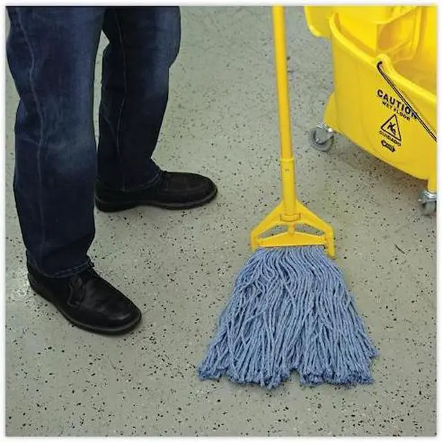 Alt view image 7 of 14 - Boardwalk Mop Head Standard Head Cotton/Synthetic Fiber Cut-End #20 Blue 12