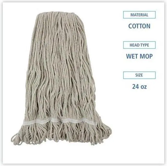 Alt view image 7 of 20 - Boardwalk Pro Loop Web/Tailband Wet Mop Head Cotton 24oz White 424CEA