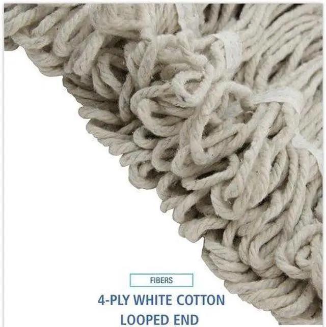 Alt view image 9 of 20 - Boardwalk Pro Loop Web/Tailband Wet Mop Head Cotton 24oz White 424CEA