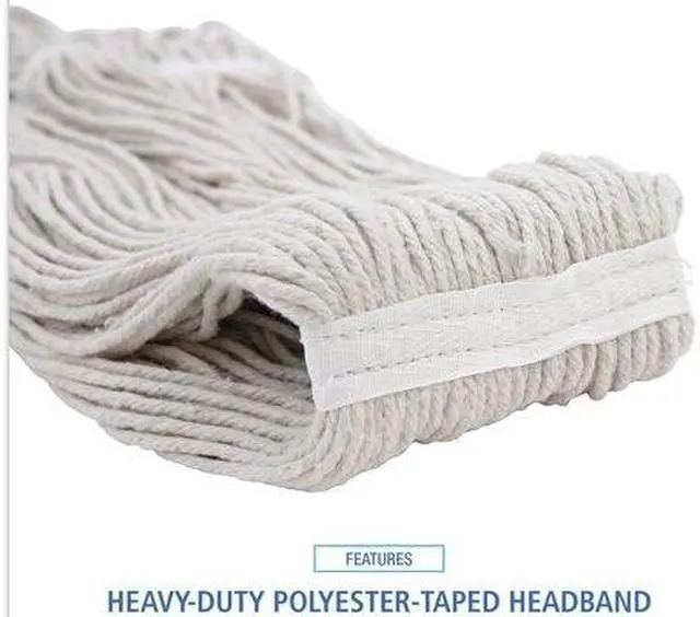 Alt view image 11 of 20 - Boardwalk Pro Loop Web/Tailband Wet Mop Head Cotton 24oz White 424CEA