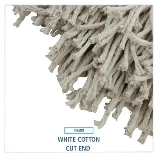 Alt view image 7 of 14 - Boardwalk Mop Head Premium Standard Head Cotton Fiber 32oz White 12/Carton 232C