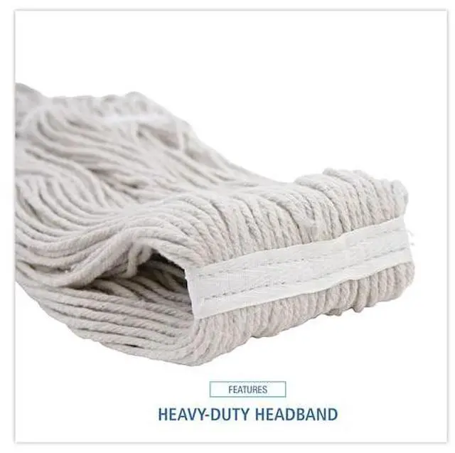 Alt view image 9 of 14 - Boardwalk Mop Head Premium Standard Head Cotton Fiber 32oz White 12/Carton 232C