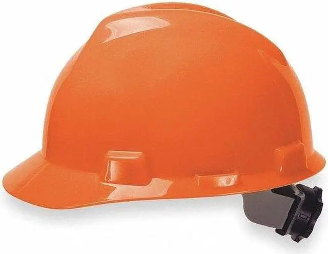 Alt view image 8 of 9 - Hard Hat, Front Brim, Slotted, 4 pt. Ratchet, Orange