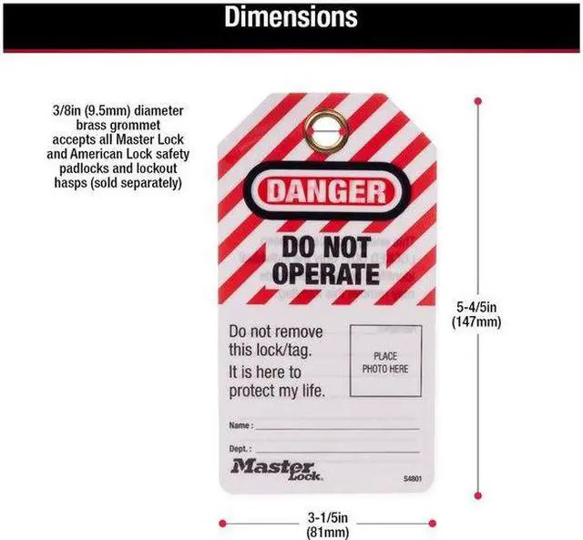 Alt view image 6 of 7 - Master Lock Photo ID Danger Tags,PK12  S4801