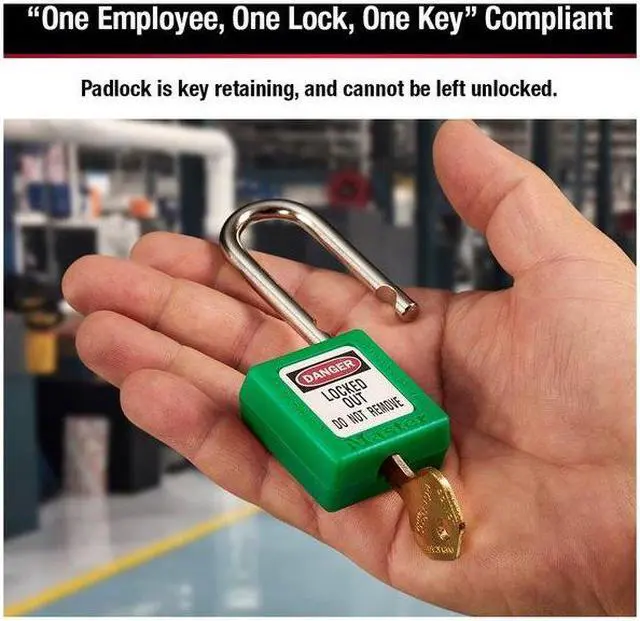 Alt view image 7 of 10 - Master Lock Green #410 1 3/4" High Body Safety Lockout Padlock