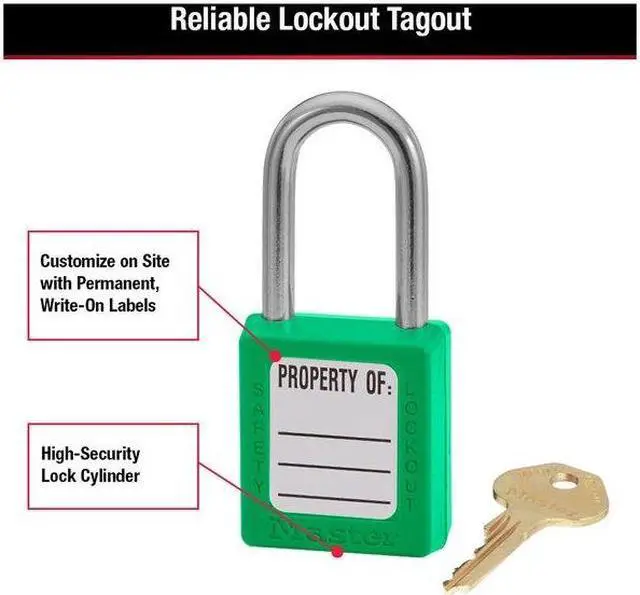 Alt view image 8 of 10 - Master Lock Green #410 1 3/4" High Body Safety Lockout Padlock
