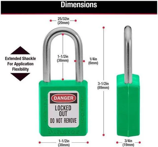 Alt view image 9 of 10 - Master Lock Green #410 1 3/4" High Body Safety Lockout Padlock
