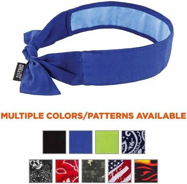 Alt view image 6 of 8 - ERGODYNE 6700CT Chill-Its Evaporative Cooling Bandana Headband, Adjustable Tie