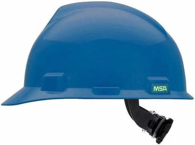 Alt view image 4 of 9 - Hard Hat, Front Brim, Slotted, 4 pt. Ratchet, Blue