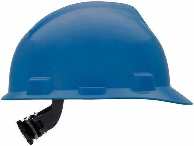Alt view image 6 of 9 - Hard Hat, Front Brim, Slotted, 4 pt. Ratchet, Blue