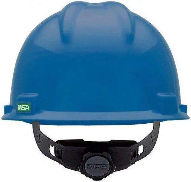 Alt view image 7 of 9 - Hard Hat, Front Brim, Slotted, 4 pt. Ratchet, Blue