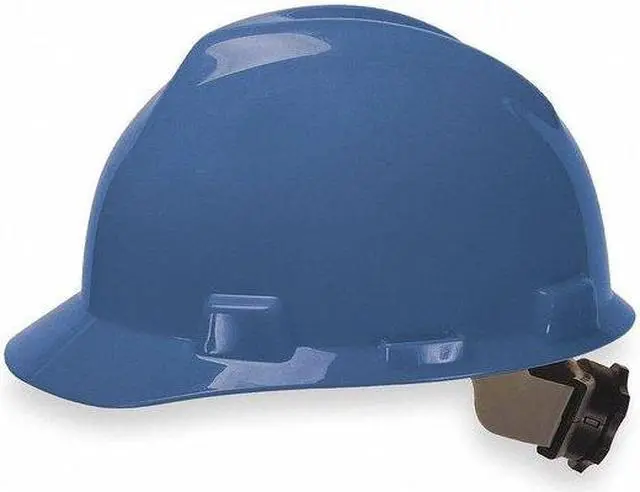 Alt view image 8 of 9 - Hard Hat, Front Brim, Slotted, 4 pt. Ratchet, Blue