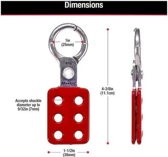 Alt view image 10 of 10 - Hasp,1" Lockout,Aluminum