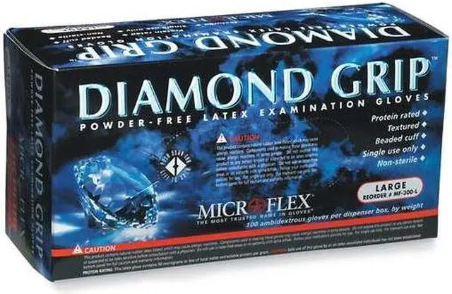 Alt view image 6 of 6 - Microflex Diamond Grip MF-300 Disposable Gloves in Latex Multi-Purpose, Powder Free Glove in Natural Rubber for Medical Exam, Cleaning or Mechanic Tasks, White, Size Extra Large, Case of 1000 Units