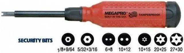 Alt view image 5 of 8 - MEGAPRO 151TP-B Tamperproof 15-in-1 Multi-Bit Screwdriver, 8-1/2", Number of