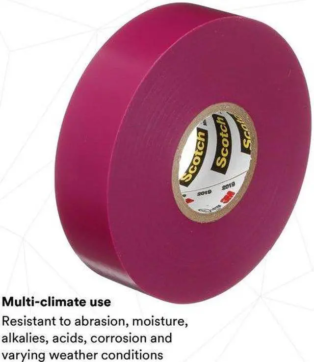 Alt view image 6 of 7 - Scotch Electrical Tape 35 3/4X66 VIOLT