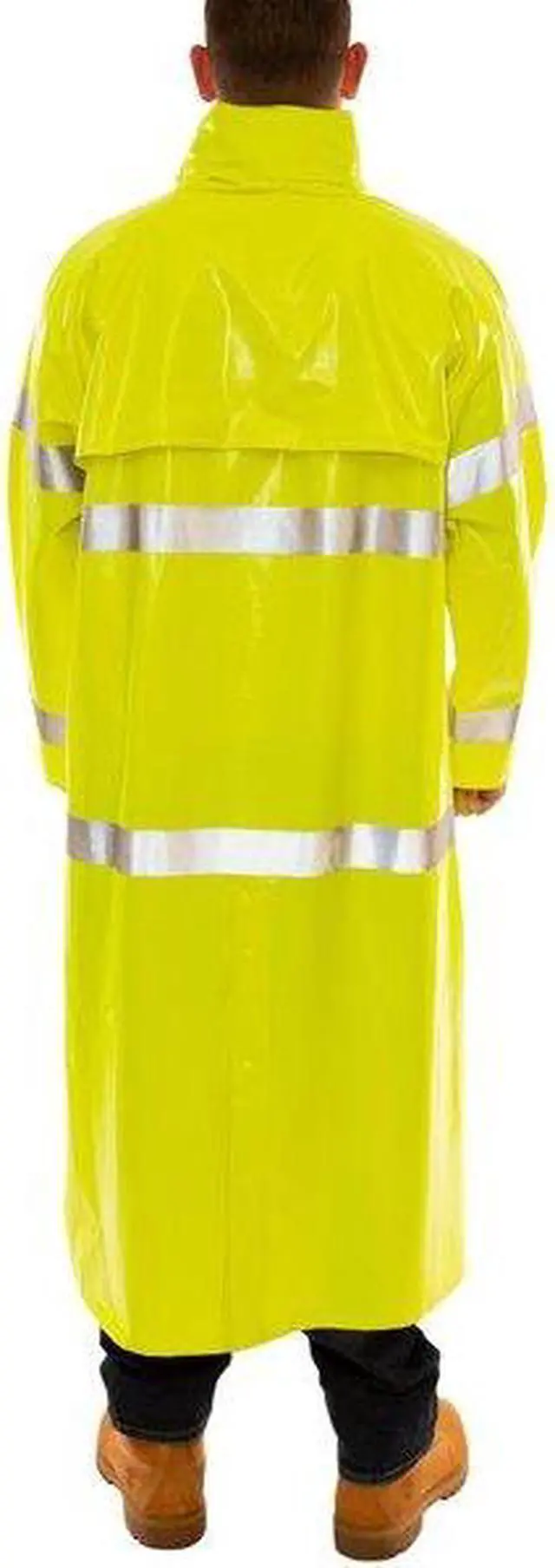 Alt view image 2 of 4 - TINGLEY C53122 Flame Resistant Rain Coat, PVC, Class 3 R, Green/Yellow, 2XL