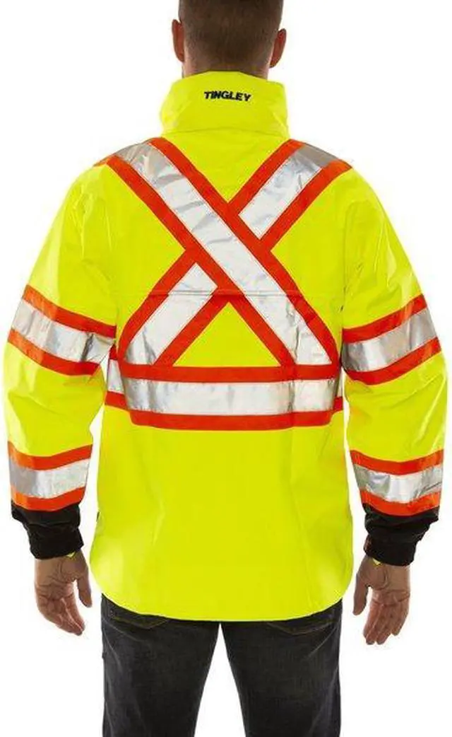 Alt view image 2 of 2 - TINGLEY J24122C Rain Jacket, Polyester, Class 3 R, Green, 2XL