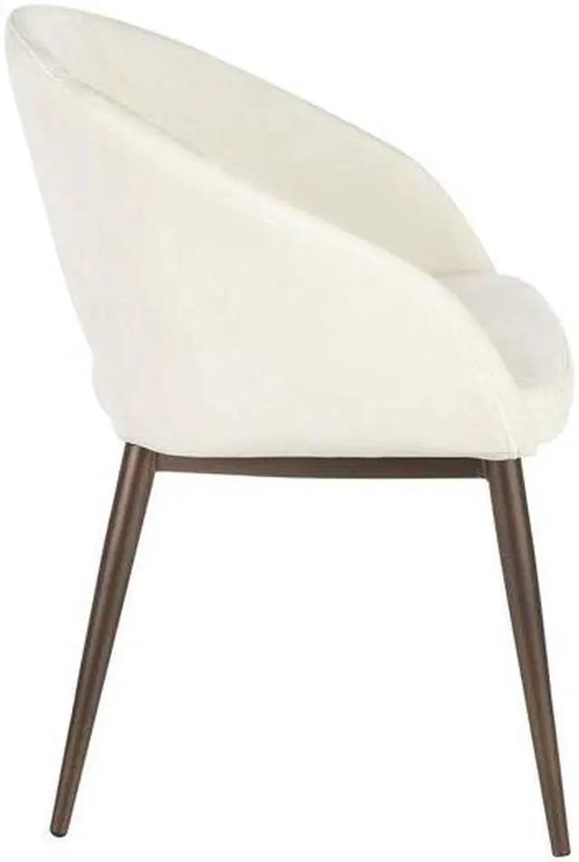 Alt view image 4 of 15 - LumiSource Renee contemporary chair in copper Metal Legs with cream Velvet