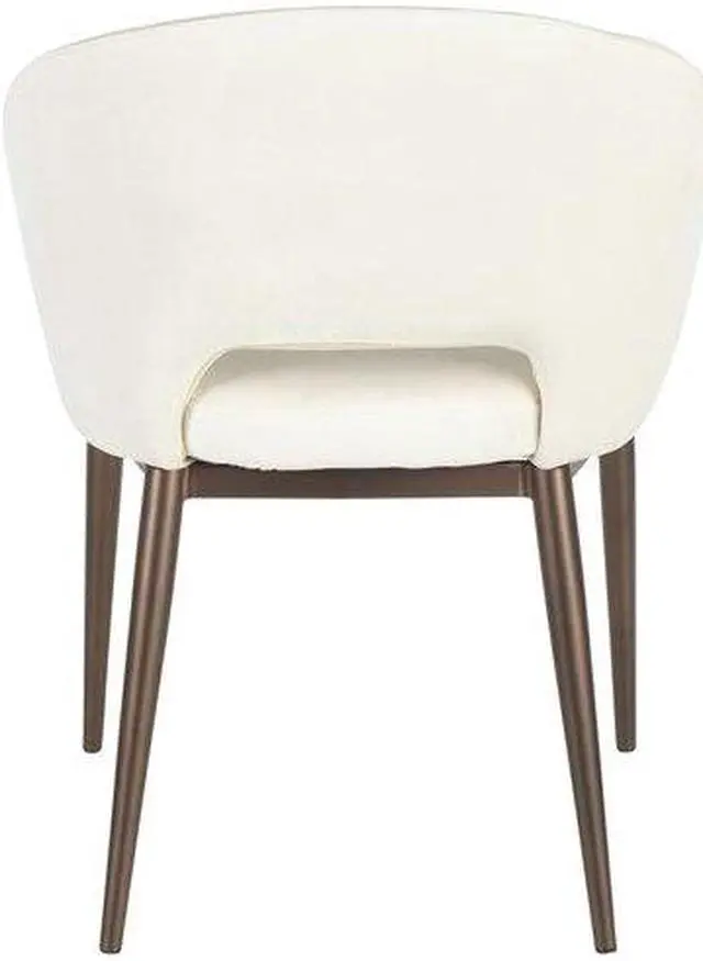 Alt view image 6 of 15 - LumiSource Renee contemporary chair in copper Metal Legs with cream Velvet