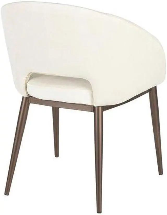 Alt view image 5 of 15 - LumiSource Renee contemporary chair in copper Metal Legs with cream Velvet