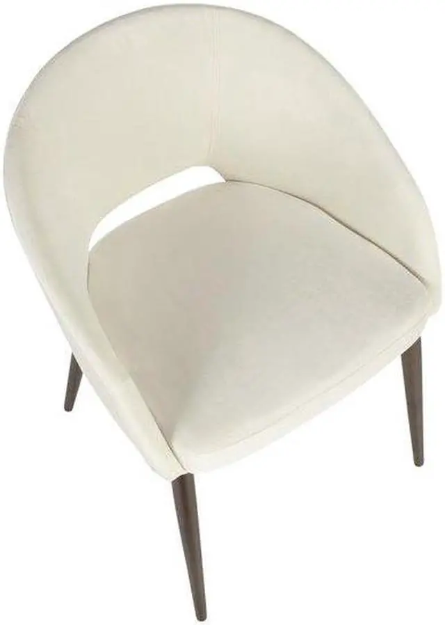 Alt view image 8 of 15 - LumiSource Renee contemporary chair in copper Metal Legs with cream Velvet