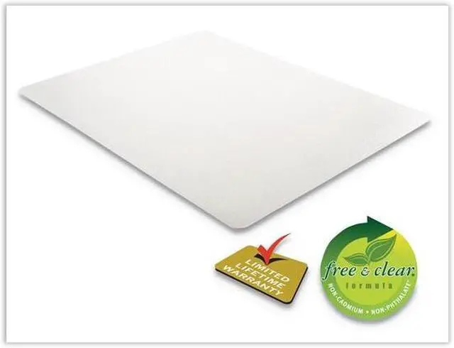 Alt view image 18 of 19 - Deflecto CM11242COM 45 x 53 in. EconoMat Occasional Use Chair Mat for Low Pile Carpet, Rectangular - Clear