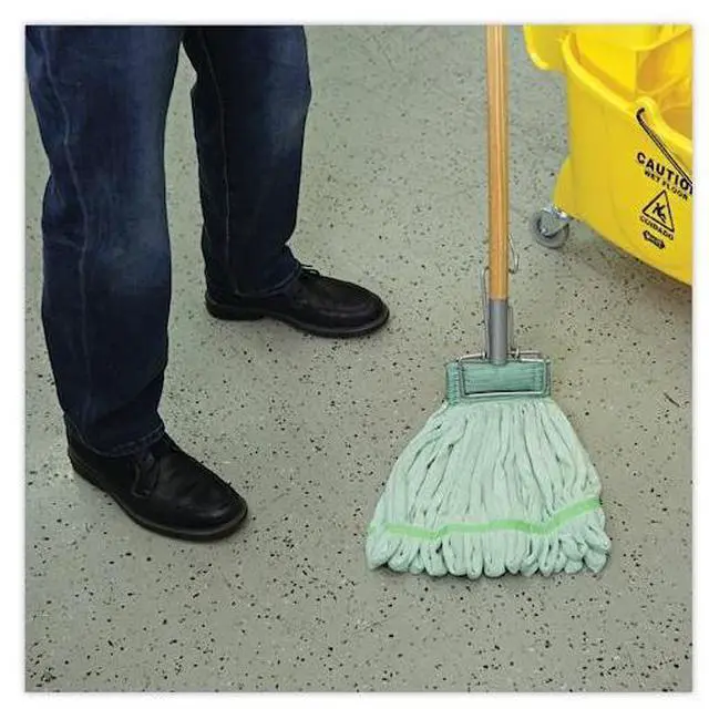 Alt view image 6 of 15 - Boardwalk - BWKMWTMGCT - Microfiber Looped-End Wet Mop Heads, Medium, Green, 12/Carton