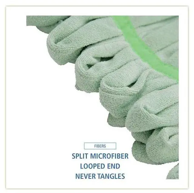 Alt view image 5 of 15 - Boardwalk - BWKMWTMGCT - Microfiber Looped-End Wet Mop Heads, Medium, Green, 12/Carton