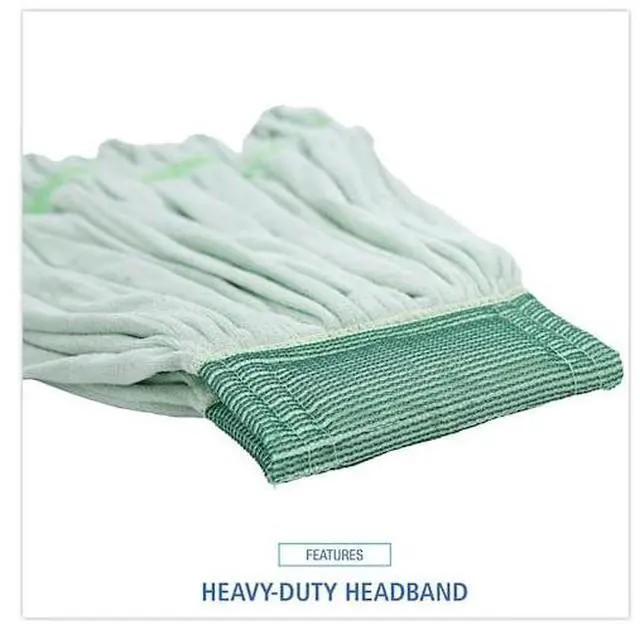 Alt view image 7 of 15 - Boardwalk - BWKMWTMGCT - Microfiber Looped-End Wet Mop Heads, Medium, Green, 12/Carton