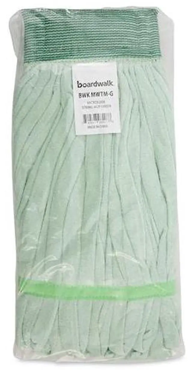 Alt view image 8 of 15 - Boardwalk - BWKMWTMGCT - Microfiber Looped-End Wet Mop Heads, Medium, Green, 12/Carton