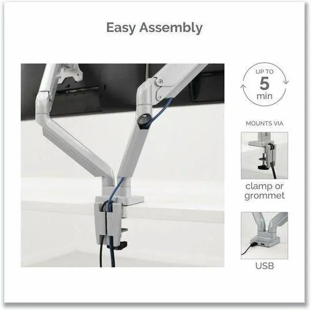 Alt view image 20 of 20 - Fellowes Platinum Series Adjustable Dual Monitor Arm Up to 32" Silver 8056501