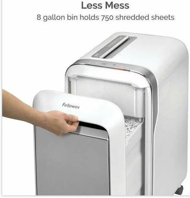 Alt view image 16 of 20 - Fellowes - 5015501 - Fellowes Powershred LX220 Micro-Cut Shredder (White) - Micro Cut - 20 Per Pass - for shredding