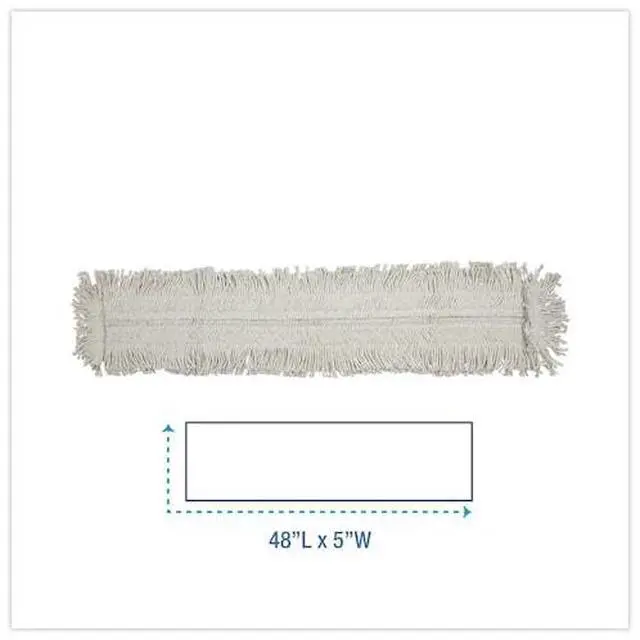 Alt view image 10 of 16 - Boardwalk Mop Head Dust Cotton/Synthetic Fibers 48 x 5 White 1648