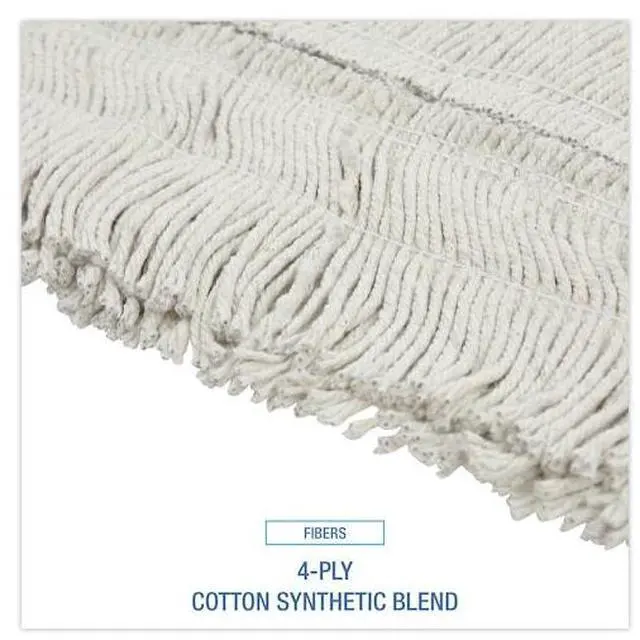 Alt view image 12 of 16 - Boardwalk Mop Head Dust Cotton/Synthetic Fibers 48 x 5 White 1648