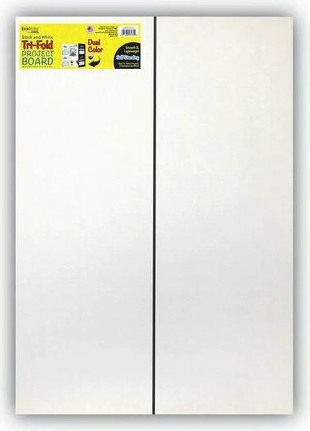 Alt view image 7 of 8 - Eco Brites Too Cool Tri-Fold Poster Board 36 x 48 Black/White 6/PK 27135