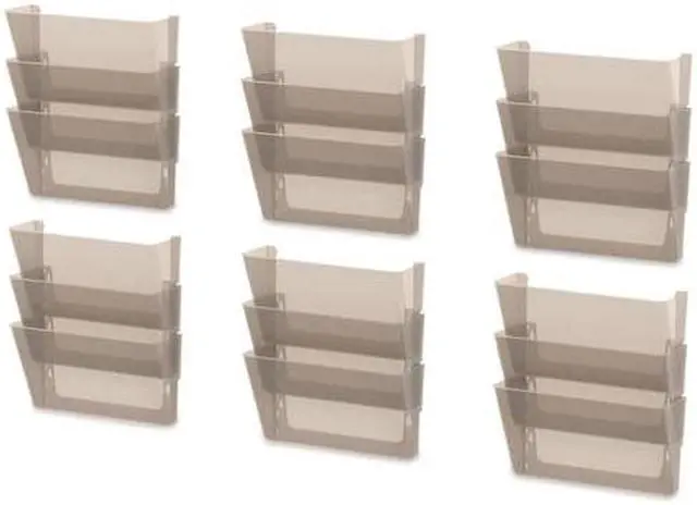 Alt view image 14 of 20 - Storex Wall File, Letter, 13 X 14, Three Pocket, Smoke 70246U06C