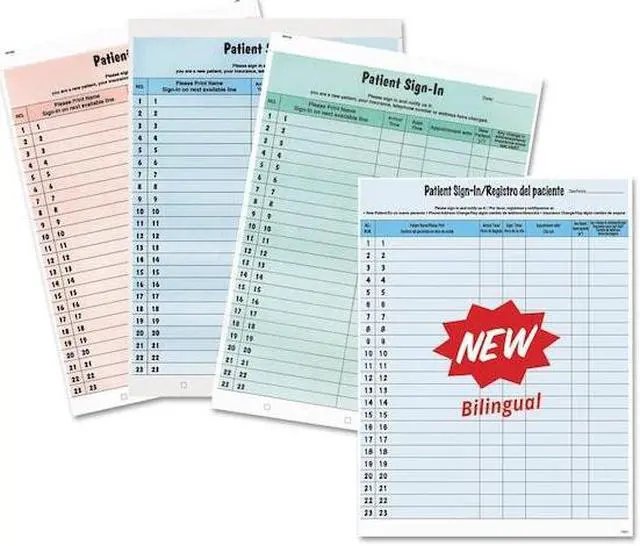 Alt view image 20 of 20 - Tabbies Patient Sign-in Label Forms - Letter - 8 1/2" x 11" Sheet Size - Blue Sheet(s) - 125 / Pack