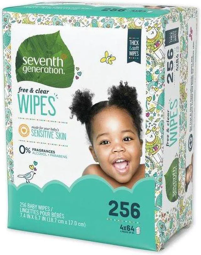 Alt view image 4 of 9 - Seventh Generation SEV 34219CT Free & Clear Baby Wipes, Refill, Unscented, White, 256/PK, 3 PK/CT