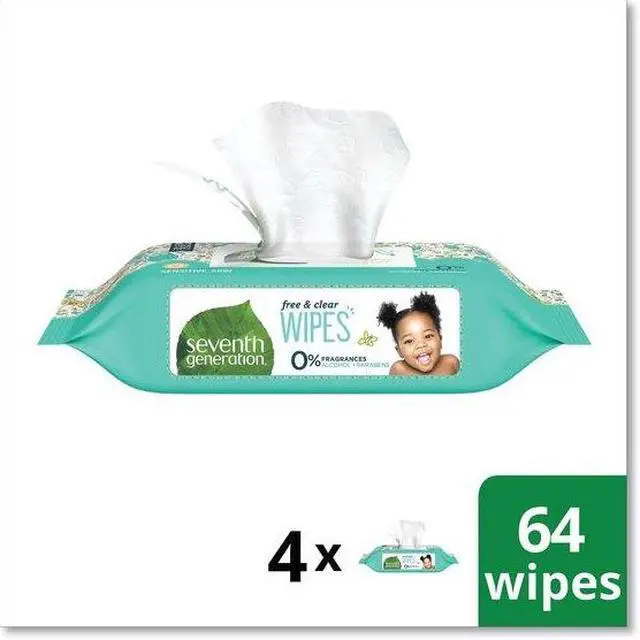Alt view image 5 of 9 - Seventh Generation SEV 34219CT Free & Clear Baby Wipes, Refill, Unscented, White, 256/PK, 3 PK/CT