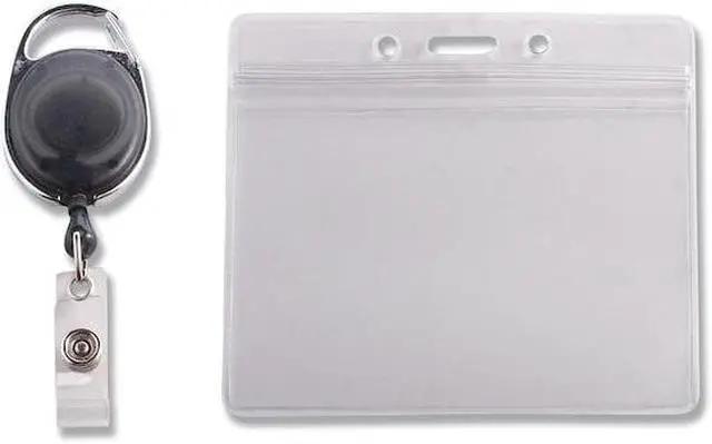Alt view image 13 of 14 - Advantus Badge Reel Holder Combo Pack - Horizontal - Vinyl - 10 / Pack - Black/Clear  AVT91130