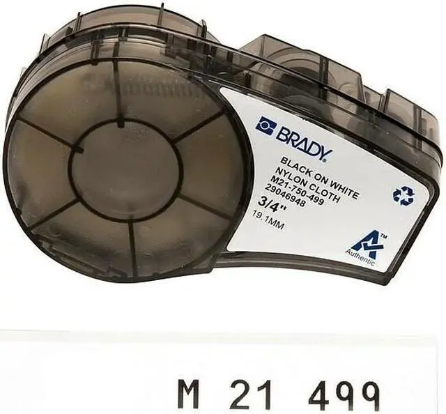 Alt view image 4 of 6 - BRADY M21-750-499 Label Tape Cartridge, Black/White, Labels/Roll: Continuous