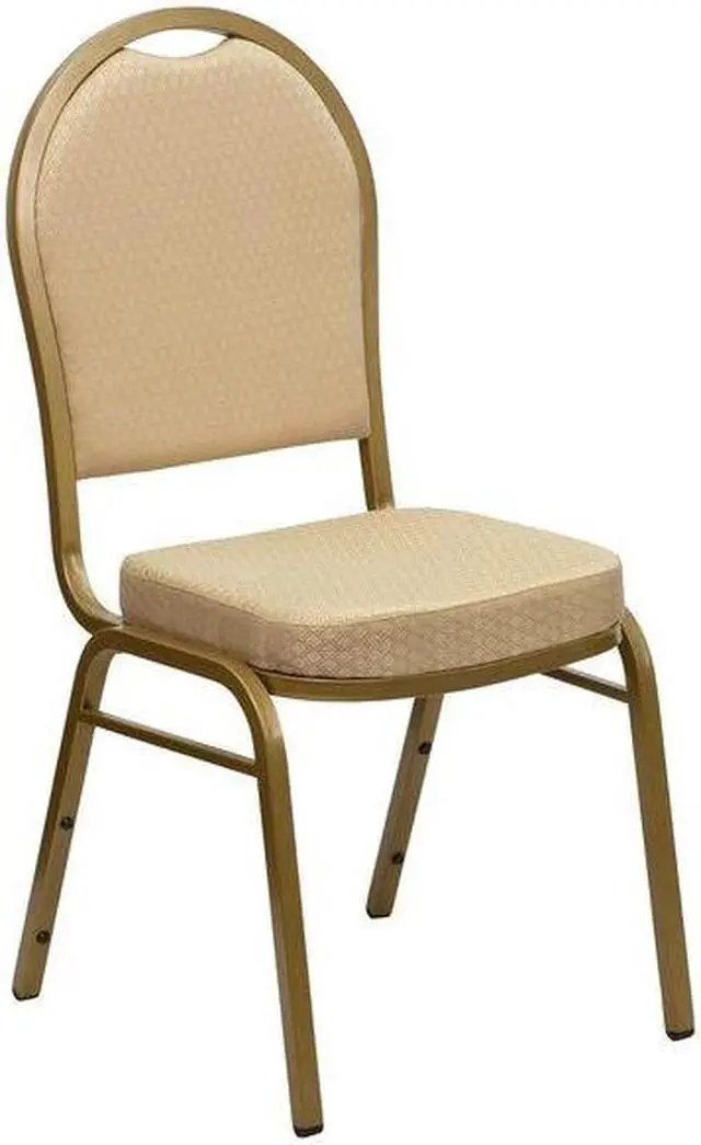 Alt view image 4 of 7 - FLASH FURNITURE 4-FD-C03-ALLGOLD-H20124E-GG Beige Fabric Banquet Chair,PK4