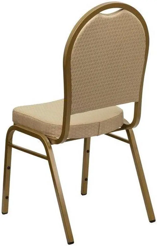 Alt view image 6 of 7 - FLASH FURNITURE 4-FD-C03-ALLGOLD-H20124E-GG Beige Fabric Banquet Chair,PK4