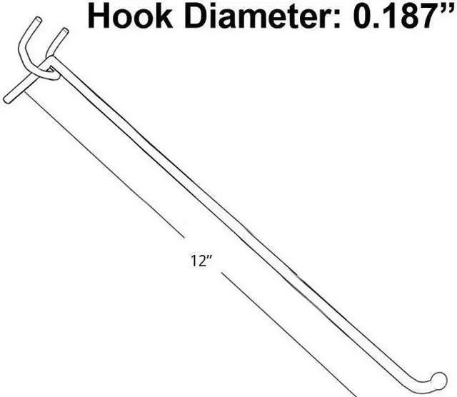 Alt view image 2 of 2 - AZAR DISPLAYS 700812-50PK 12" Metal Wire Hook: 0.187" Dia., PK50