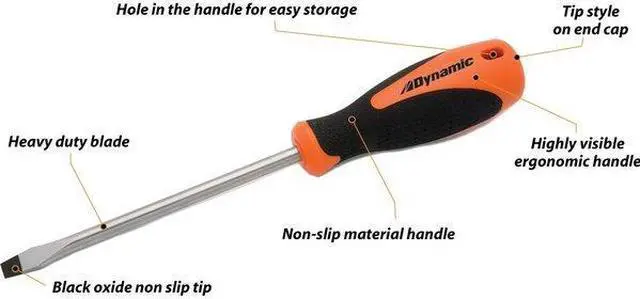 Alt view image 2 of 4 - DYNAMIC D062500 Tools 9 Piece Assorted Screwdriver Set, Comfort Grip Handles