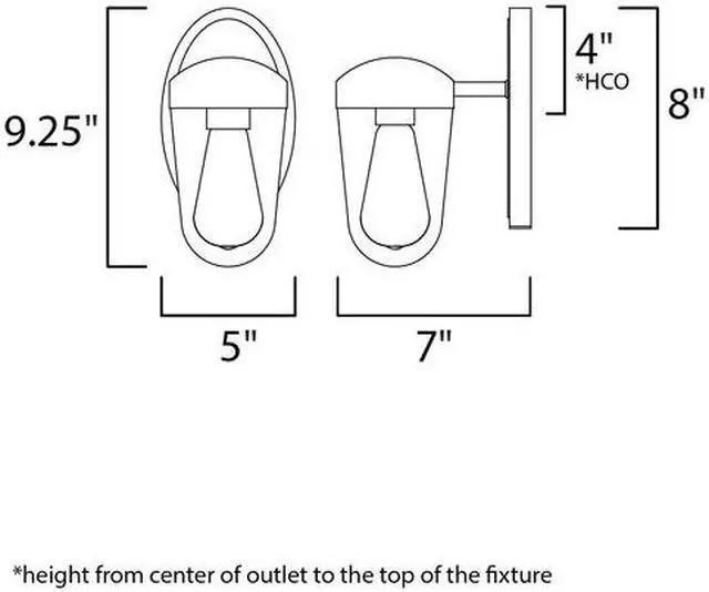 Alt view image 2 of 2 - MAXIM 30011CDBK Lido 1-Light " Wide Black Outdoor Wall Sconce