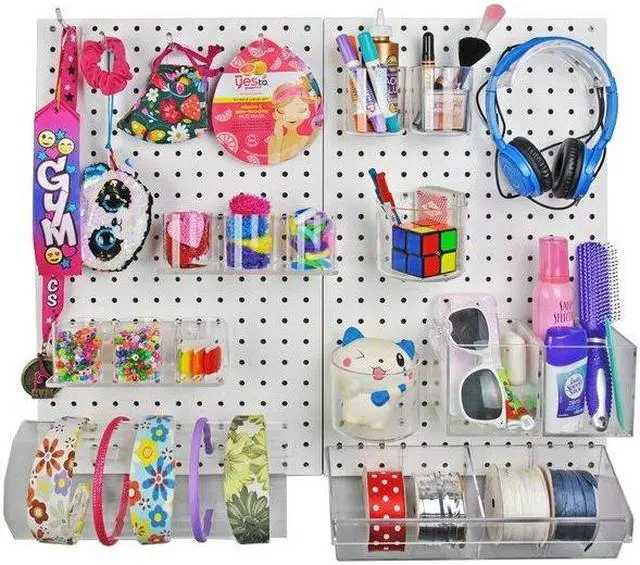 Alt view image 2 of 5 - AZAR DISPLAYS 900944-BLU 24-Piece Blue Pegboard Organizer Kit with 2 Panels and