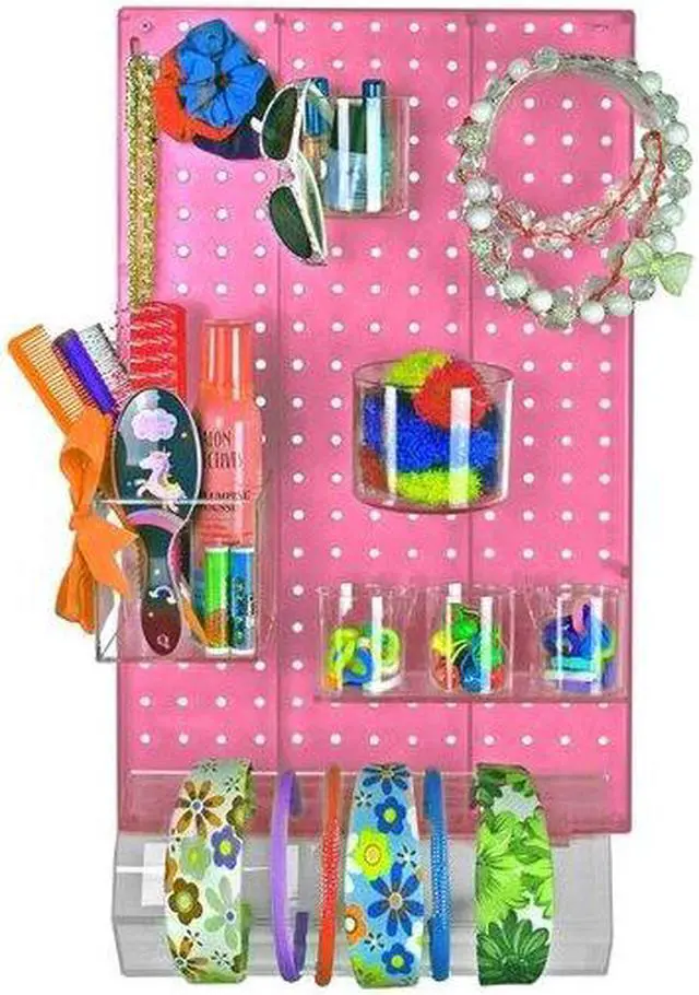 Alt view image 3 of 5 - AZAR DISPLAYS 900940-PNK 10-Piece Pink Pegboard Organizer Kit with 1 Panel and